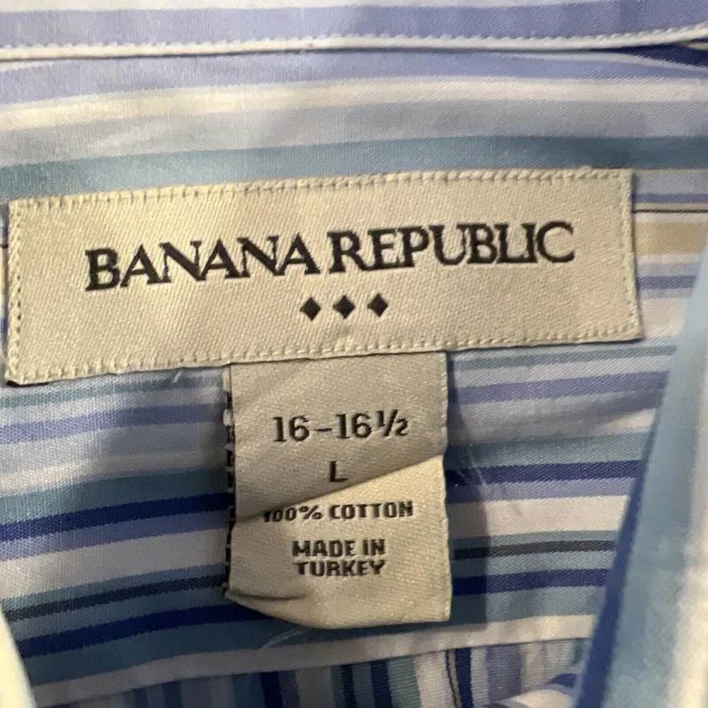 Banana Republic Men's Casual Dress Shirt‎ Large Long Sleeve Button Up Multicolor